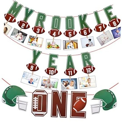 2 Piezas 1er Cumpleaños Mensual Foto Banner Novato del Año 1ª Imagen Banner  Foto 1 de 4