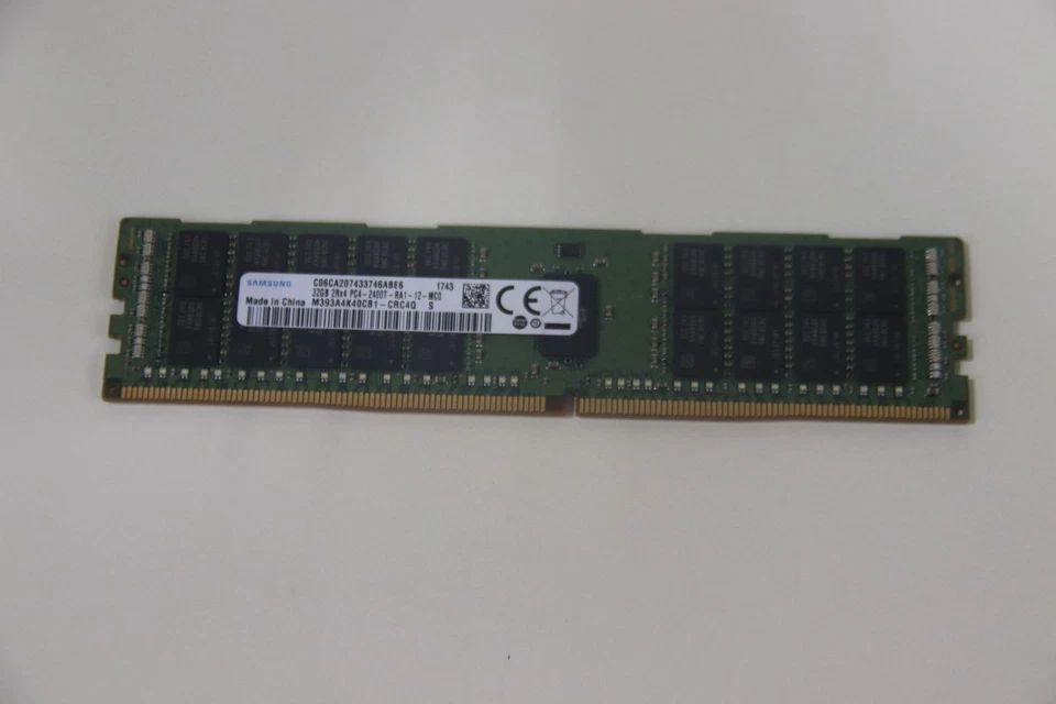 SAMSUNG 32GB PC4-19200 DDR4 RDIMM MEMORY MODULES | M393A4K40CB1-CRC4Q | LOT OF 2 - Image 1 of 3