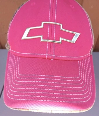 GM Chevy Bow Tie Logo Strapback Buck Wear Realtree Camo Pink Baseball Cap Hat - Image 1 of 4