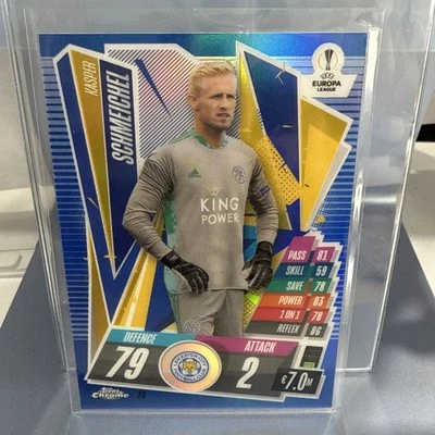 2020-21 Topps Chrome Match Attax UCL Blue Refractor /150 Kasper Schmeichel #26 - Image 1 of 2