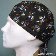 Skull & Swords Bandana Zandana head wrap Fitted,du rag,hat, Pirate Fancy Dress