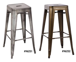 ACME Kiara Antique Silver / Bronze w/ Solid Steel Frame Finish 30"H Bar Stool - Picture 1 of 3