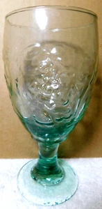 Libbey~Orchard Fruit Green Wide Heavy Footed Water Goblet - Single Glass - Picture 1 of 12