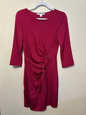Diane Von Furstenberg Zoe Hot Pink Silk Dress Size 4 - Image 1 of 4