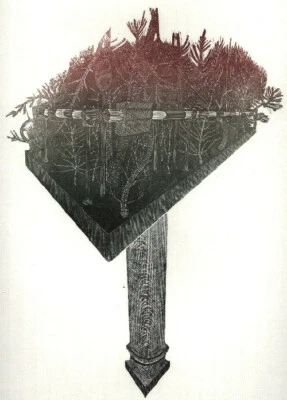 Holzstich Original KONSERVIERTES WÄLDCHEN von Robert Schanzenbacher - Bild 1 von 3