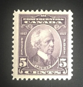 Canada Scott# 144 5 c Sir Wilfrid Laurier Mint Lightly Hinged OG 1927 - Picture 1 of 2