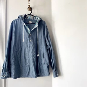 • Pendleton Surf Blue Chambray Pullover Beach Hooded Jacket • Men’s Size X-Large - Picture 1 of 10
