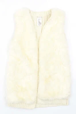 Max Studio Girls Beige V-Neck Polyester Blend Cardigan Size 12 Years - Image 1 of 4