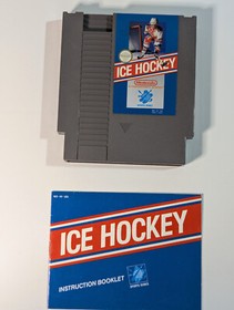 Ice Hockey (Nintendo Entertainment system, NES, 1988) game + manual