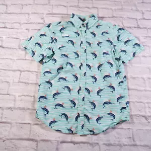 Vineyard Vines Slim Fit Whale Shirt Swordfish Print Short Sleeve Mens S Small - Picture 1 of 8