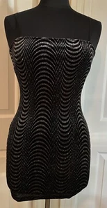 Mind Code figurbetontes glitzerndes Stretchkleid Größe Small schwarz - Bild 1 von 8