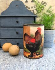 Early Antique Pantry Tin Rooster Illustration Print