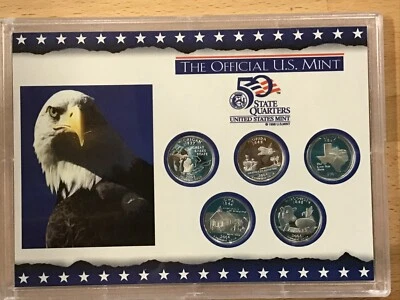 2004-S Statehood Silver Quarters DCAM Proof Set of 5 Coins in Harris Holder - Image 1 of 4