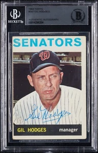 Gil Hodges Signed 1964 Topps #547 BGS Beckett Certified Auto Hall Of Fame - Picture 1 of 2