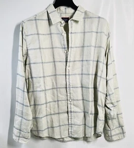 UNTUCKit MENS Sage Green XL PLAID Slim Fit Linen Wrinkle-Free Button Down Shirt - Picture 1 of 5