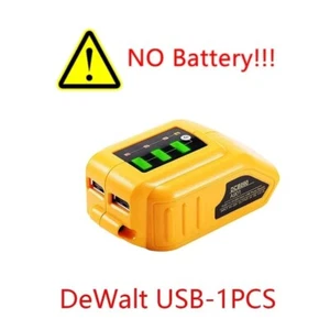 DCB090 Dual USB Power Source for Dewalt 10.8V-20V Li-ion Battery Charger Adapter - Picture 1 of 8