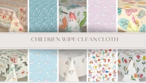 Children Wipe Clean Tablecloth PVC Vinyl Cover Wipeable Waterproof Table Cloth - Picture 1 of 21