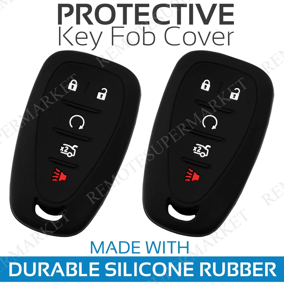 2 Key Fob Cover for 2016-2019 Chevrolet Camaro Remote Case Rubber Skin Jacket - Imagem 1 de 1