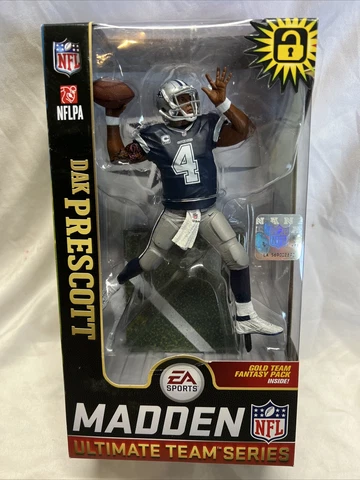 DALLAS COWBOYS DAK PRESCOTT #4 NFL MADDEN 19 SERIES 1 ACTION FIGURE box damage Cover