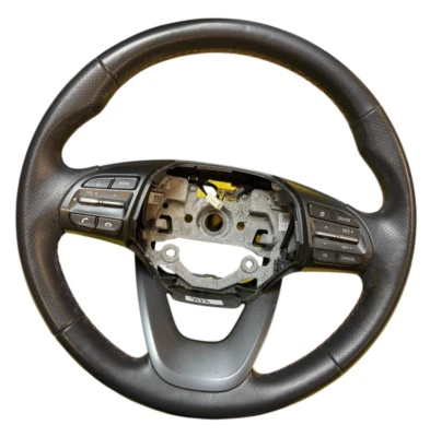 2018-2021 HYUNDAI KONA STEERING WHEEL BLACK LEATHER OEM - Image 1 of 4