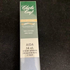 Gold Standard Aida 14 Count 15"X18" Boxed Light Blue NEW - Picture 1 of 3