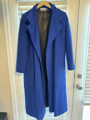 Gabardina de lana azul real Ashley Scott de colección cuello para mujer M ver medidas Foto 1 de 4