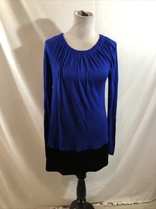 Top de manga larga Simply Vera Wang azul real con parte inferior negra - para mujer L - Imagen 1 de 4