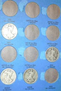Partial Walking Liberty Half Set: 41 Different Dates and Mints in Two Folders - Picture 1 of 6