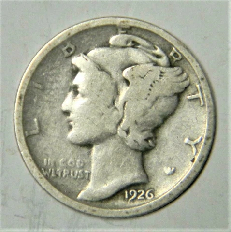 1926 D Mercury Dime circulated 90% Silver  Good G Cover