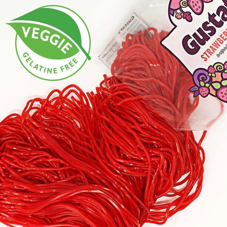 Shoestring Red Strawberry Licorice Laces 2 Pounds Gustaf's