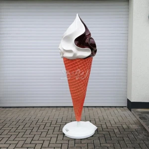 SOFTEIS EISTÜTE Schoko Vanille 210 cm Rollständer EISWERBUNG EISWAFFEL EISCAFÉ - Bild 1 von 4