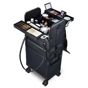 Byootique Makeup Train Case Lockable Rolling Cosmetic Traveling Storage Trolley - Picture 1 of 10