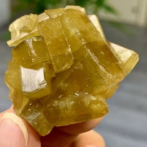 76G Shiny Golden Cuboid Barite Crystal Based on the Purple Spherical Fluorite - Picture 1 of 24