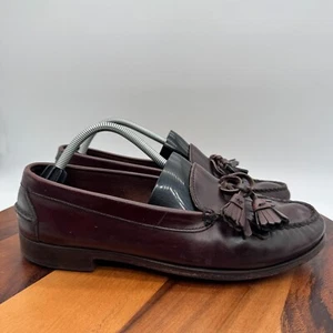 Polo Ralph Lauren Loafers Men's 11 Burgundy Leather Tassel Kiltie Dress Casual - Picture 1 of 11