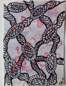 ACEO Kunstkarte Original Abstrakt, Signiert, Titel, Outsider Art, Brut Art - Bild 1 von 4