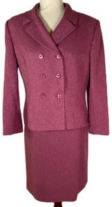 LE SUIT Women's Petite Mauve Tweed 2-Piece Skirt Suit Lined GORGEOUS - Size 12P - Picture 1 of 15