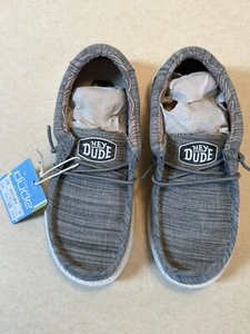 Hey Dude Shoes Wally Youth Sz 12 Blend Linen Stone New in Box - Picture 1 of 6