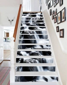 3D Schwarz Stein 692 Treppensteigerungen Dekoration Foto Wandbild Vinyl Aufkleber Tapete - Bild 1 von 5