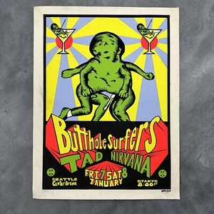 Nirvana Butthole Surfers Tad Poster Lee Bolton Signed Numbered Original 179/300 - Picture 1 of 10