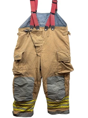 Globe Firefighter Bunker Turnout Pants Mens 46 Tan GX-7 Suspenders Made USA - Image 1 of 4
