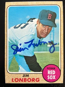 Jim Lonborg 1968 Topps Baseball Autographed Card #460 Boston Red Sox Ex-Mint - Picture 1 of 1