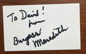 BURGESS MEREDITH SIGNED 3X5 INDEX CARD AUTOGRAMM ROCKY / BATMAN THE PINGUIN - Bild 1 von 1