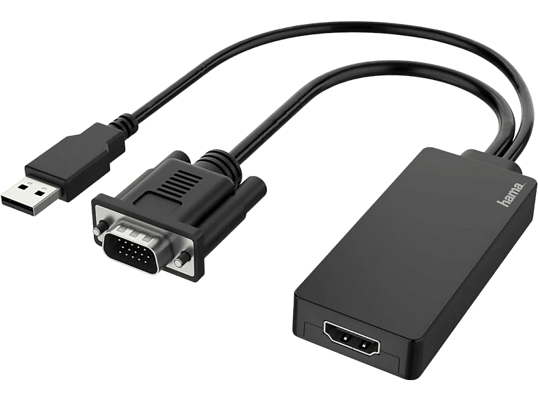 Adaptador - Hama 00200342 VGA USB Plug - HDMI Socket Full HD 1080p Negro
