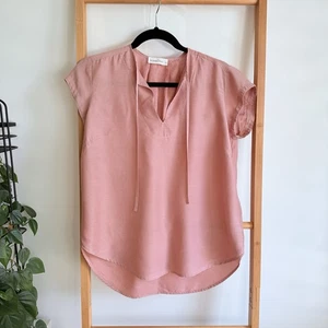 Leina And Fleur Womens Blouse Top Size 10 Pink Lyocell Work Office - Picture 1 of 6