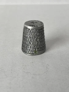 Vintage Nicholas Gish "The Lord's Prayer" Pewter Thimble - Picture 1 of 5