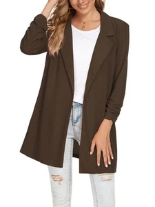 MINTLIMIT Women Long Lapel Blazer Tailored Long Sleeve Oversized One Button Coat - Picture 1 of 3