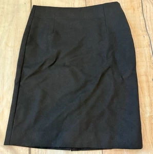 J Crew Wolle Reißverschluss Bleistiftrock schwarz Größe 8 knielang Reißverschluss hohe Taille Büro - Bild 1 von 6