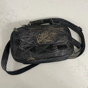 Lug Scoop Crossbody Bag Tropical Fog Palm Zip Pockets Soft Sided Casual Light - Picture 1 of 9