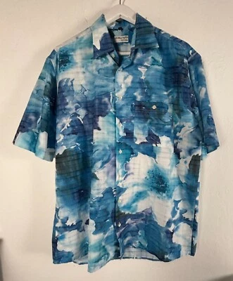 Camisa abotonada manga corta acuarela azul blanco Georg Roth para hombre L/4 41/42 Foto 1 de 4