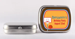 Pegatinas de lata de baloncesto como nuevas - etiquetas de lata personalizadas como nuevas - favores de lata como nuevas - Imagen 1 de 2